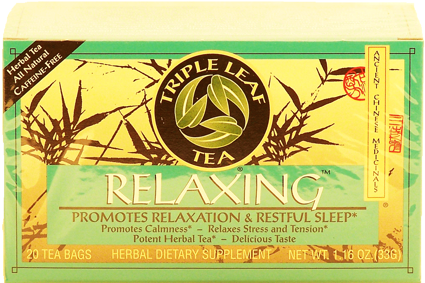 Triple Leaf Tea Relaxing herbal tea, chinese medicinal, decaf, 20-bags Full-Size Picture